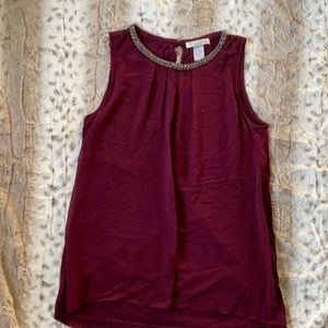 Burgundy beaded Design History Tank